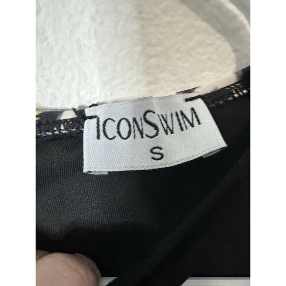 Icon Swim Animal Print One Piece Black Swim Suit Size Small - Picture 7 of 8